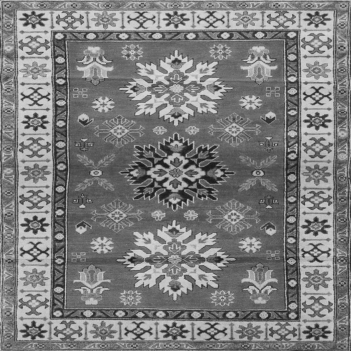 Round Machine Washable Geometric Gray Traditional Rug, wshtr2718gry