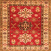 Serging Thickness of Geometric Orange Traditional Rug, tr2718org