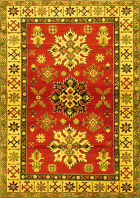 Geometric Yellow Traditional Rug, tr2718yw