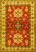 Geometric Yellow Traditional Rug, tr2718yw