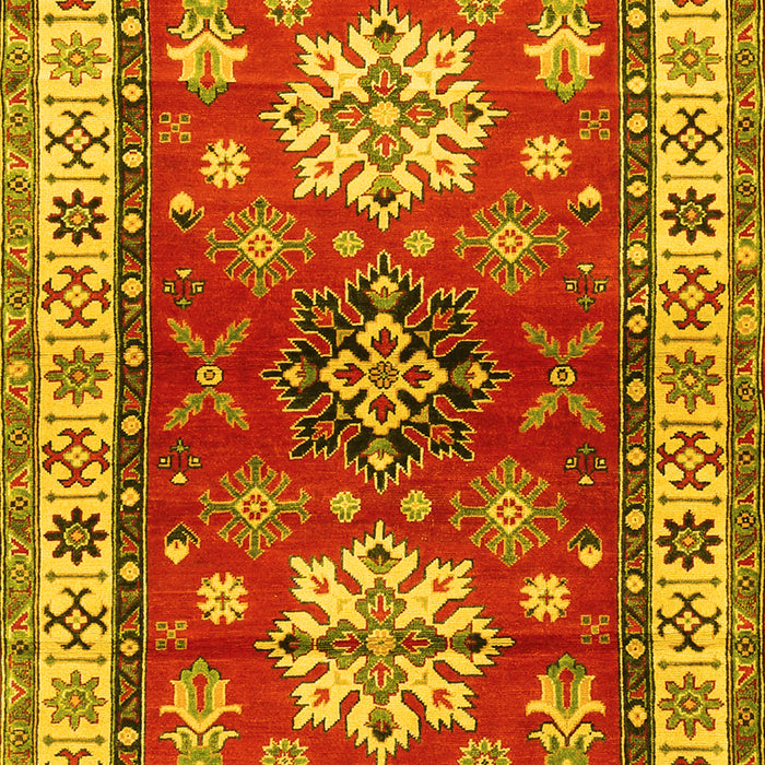 Geometric Yellow Traditional Rug, tr2718yw