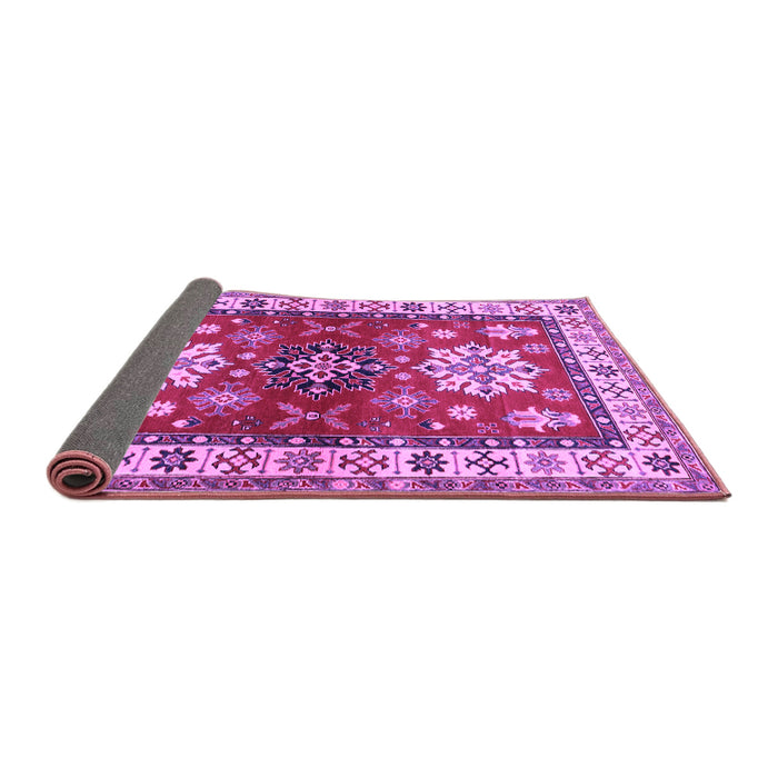 Sideview of Geometric Purple Traditional Rug, tr2718pur