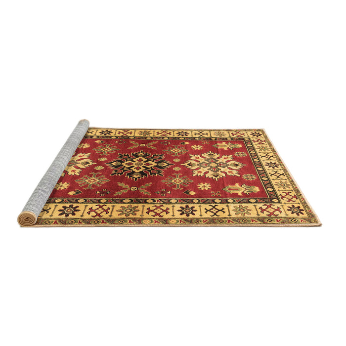 Sideview of Machine Washable Geometric Brown Traditional Rug, wshtr2718brn