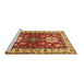 Sideview of Machine Washable Geometric Brown Traditional Rug, wshtr2718brn