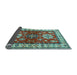 Sideview of Geometric Light Blue Traditional Rug, tr2718lblu