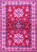 Geometric Pink Traditional Rug, tr2718pnk