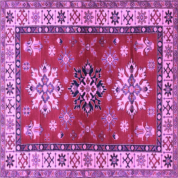 Square Machine Washable Geometric Purple Traditional Area Rugs, wshtr2718pur