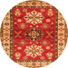 Machine Washable Geometric Orange Traditional Area Rugs, wshtr2718org