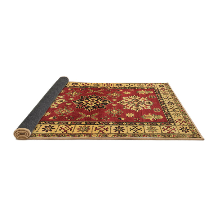 Sideview of Geometric Brown Traditional Rug, tr2718brn