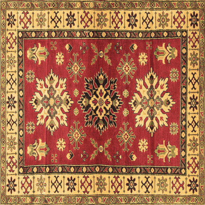 Square Geometric Brown Traditional Rug, tr2718brn