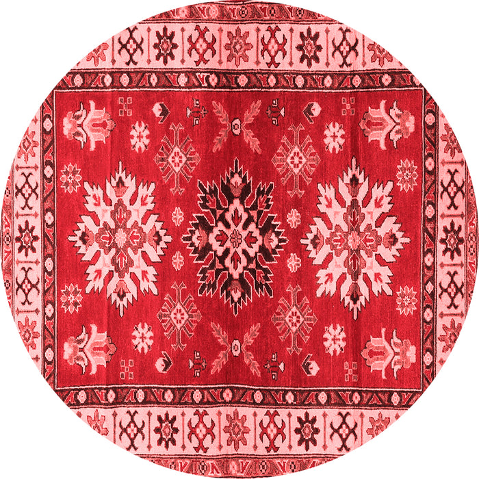Machine Washable Geometric Red Traditional Rug, wshtr2718red