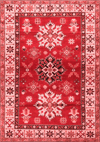 Geometric Red Traditional Rug, tr2718red