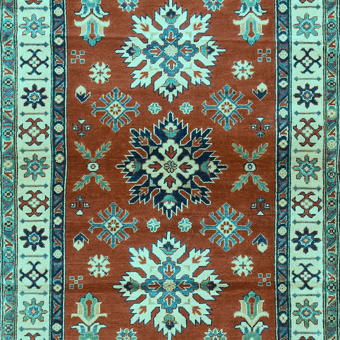 Machine Washable Geometric Light Blue Traditional Rug, wshtr2718lblu