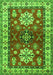 Geometric Green Traditional Rug, tr2718grn