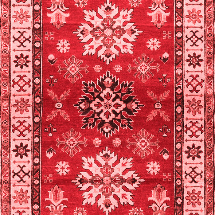 Machine Washable Geometric Red Traditional Rug, wshtr2718red