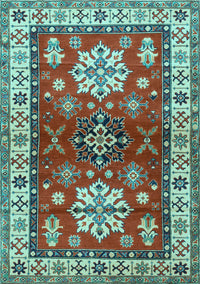 Geometric Light Blue Traditional Rug, tr2718lblu