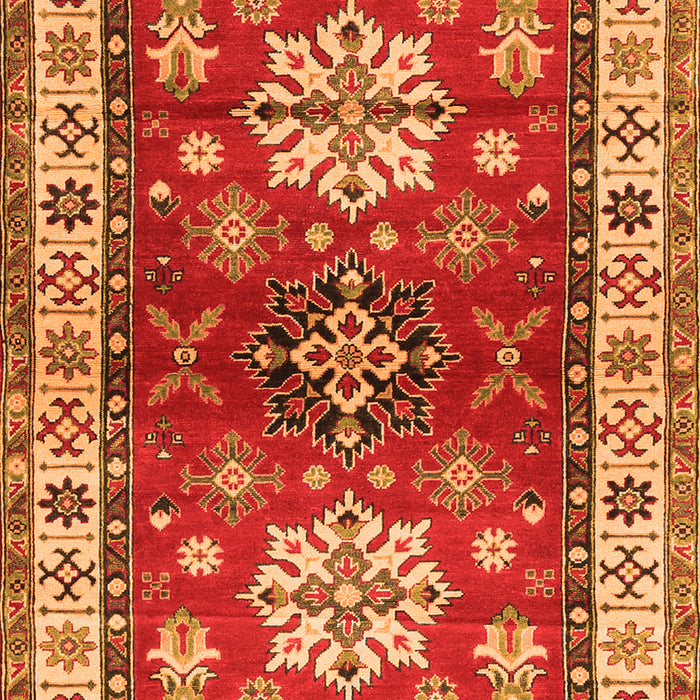 Serging Thickness of Machine Washable Geometric Orange Traditional Area Rugs, wshtr2718org