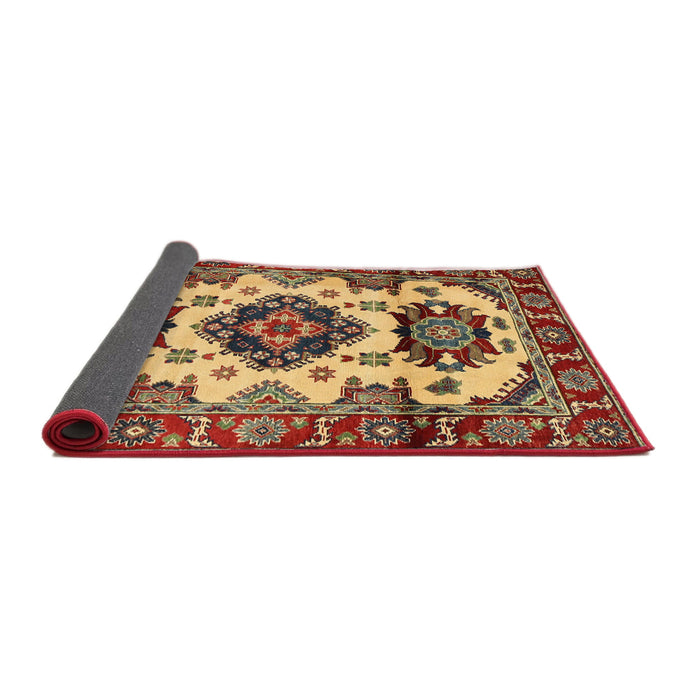 Sideview of Traditional Fire Brick Red Geometric Rug, tr2719