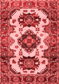 Geometric Red Traditional Rug, tr2719red