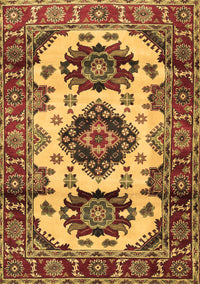 Geometric Brown Traditional Rug, tr2719brn