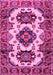 Machine Washable Geometric Pink Traditional Rug, wshtr2719pnk