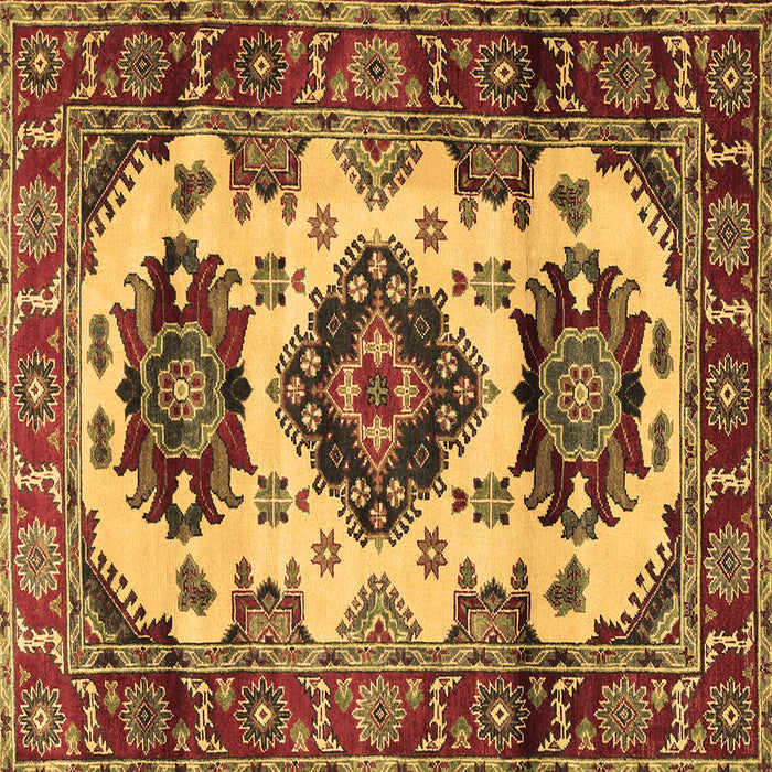 Square Geometric Brown Traditional Rug, tr2719brn