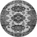 Machine Washable Geometric Gray Traditional Rug, wshtr2719gry