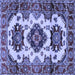 Square Geometric Blue Traditional Rug, tr2719blu