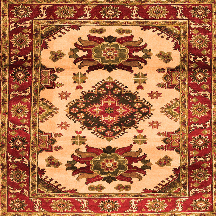 Serging Thickness of Geometric Orange Traditional Rug, tr2719org