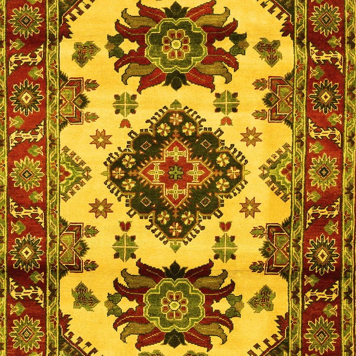 Geometric Yellow Traditional Rug, tr2719yw