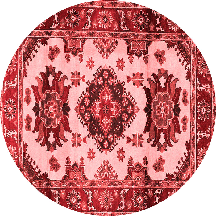 Machine Washable Geometric Red Traditional Rug, wshtr2719red