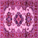 Square Geometric Pink Traditional Rug, tr2719pnk