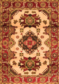 Geometric Orange Traditional Rug, tr2719org