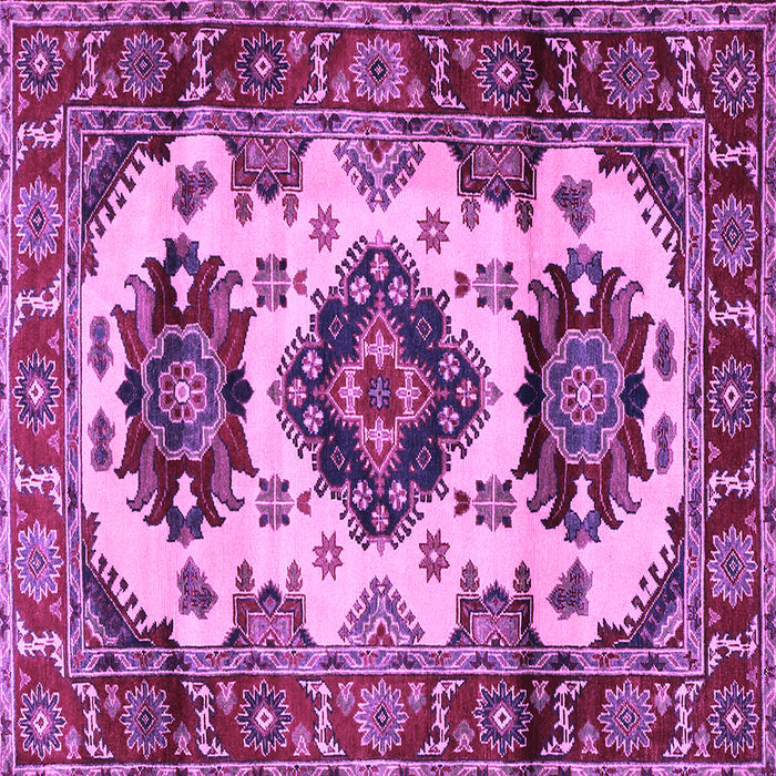 Square Machine Washable Geometric Purple Traditional Area Rugs, wshtr2719pur
