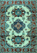 Geometric Light Blue Traditional Rug, tr2719lblu