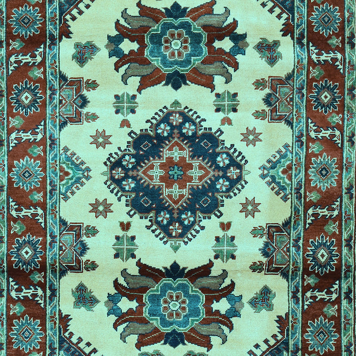 Machine Washable Geometric Light Blue Traditional Rug, wshtr2719lblu