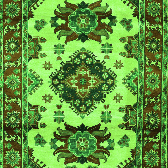 Geometric Green Traditional Rug, tr2719grn