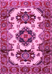 Geometric Pink Traditional Rug, tr2719pnk