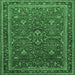 Square Machine Washable Persian Emerald Green Traditional Area Rugs, wshtr271emgrn