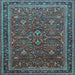 Square Machine Washable Persian Light Blue Traditional Rug, wshtr271lblu