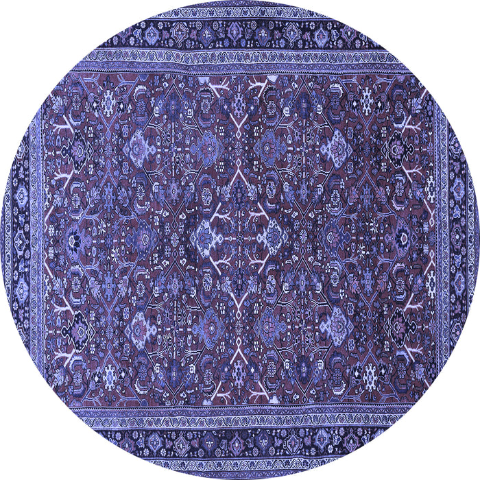 Round Persian Blue Traditional Rug, tr271blu