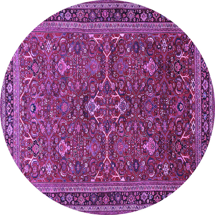 Round Persian Purple Traditional Rug, tr271pur