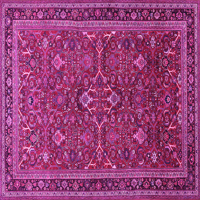 Square Machine Washable Persian Pink Traditional Rug, wshtr271pnk