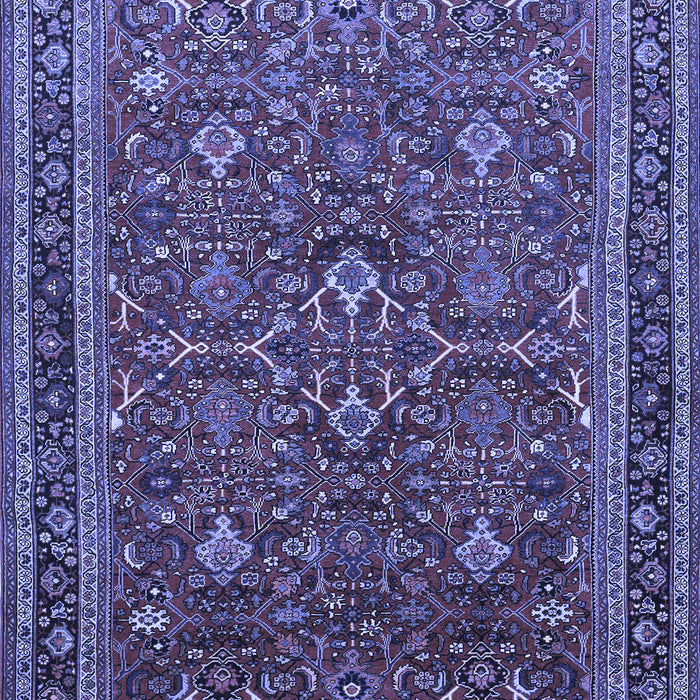 Machine Washable Persian Blue Traditional Rug, wshtr271blu