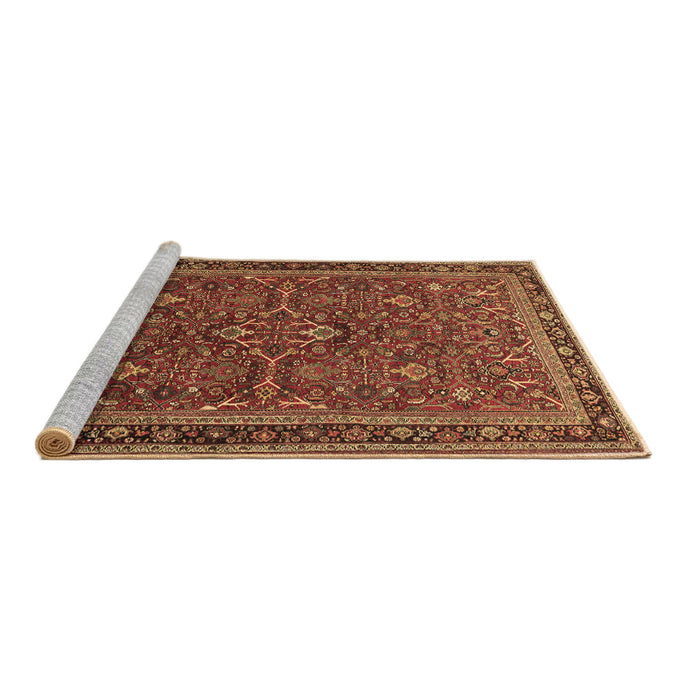 Sideview of Machine Washable Persian Brown Traditional Rug, wshtr271brn