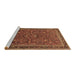 Sideview of Machine Washable Persian Brown Traditional Rug, wshtr271brn