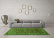 Machine Washable Persian Green Traditional Area Rugs in a Living Room,, wshtr271grn