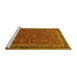 Sideview of Machine Washable Persian Yellow Traditional Rug, wshtr271yw