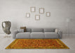 Machine Washable Persian Yellow Traditional Rug in a Living Room, wshtr271yw