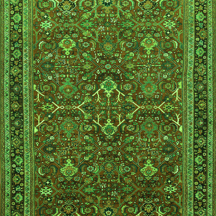 Serging Thickness of Machine Washable Persian Green Traditional Area Rugs, wshtr271grn